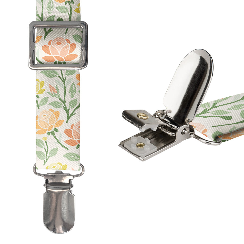 Midsummer Rose Suspenders - Hardware and Strap - Knotty Tie Co.
