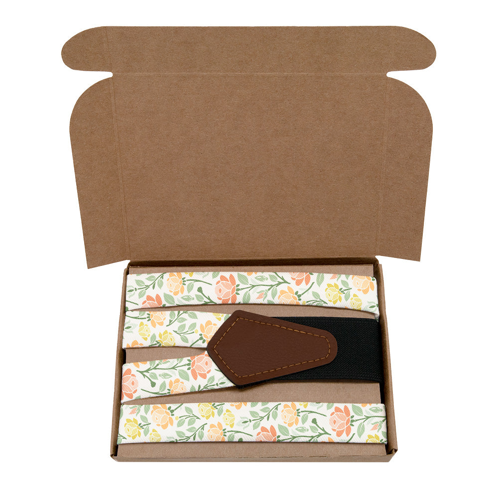 Midsummer Rose Suspenders - Kraft Gift Box Packaging - Knotty Tie Co.