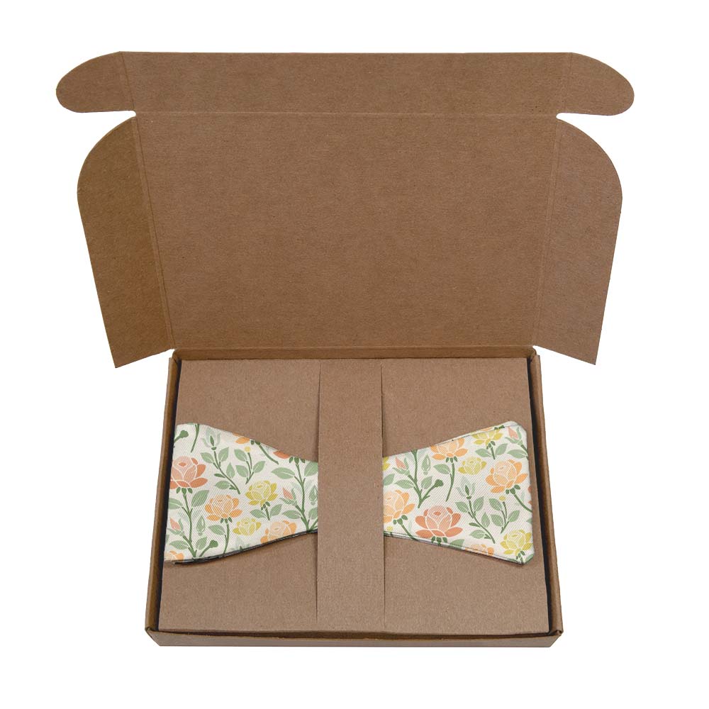 Midsummer Rose Bow Tie- Kraft Gift Box Packaging - Knotty Tie Co.