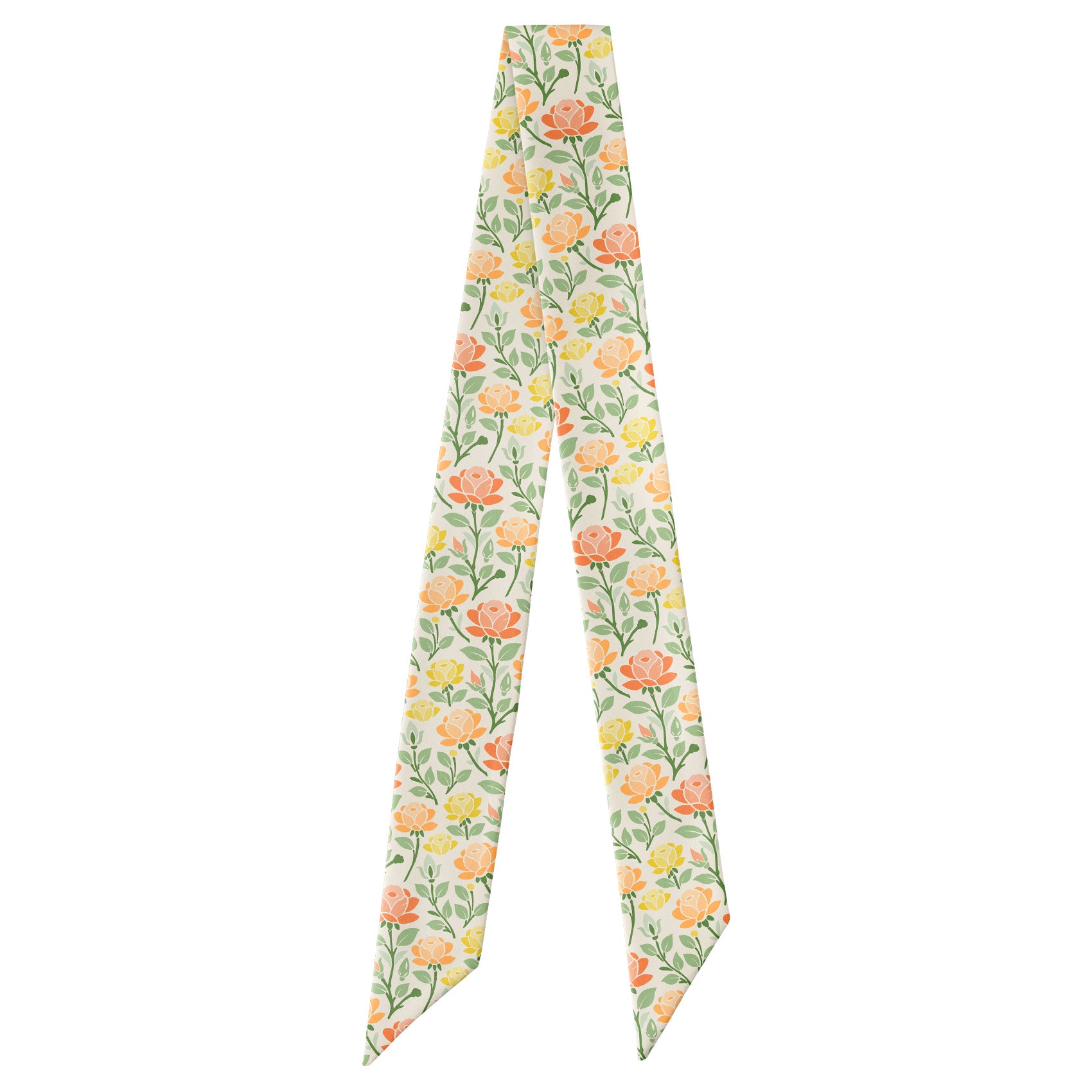 Midsummer Rose Hair Scarf - Full View of Hair Scarf - Knotty Tie Co.