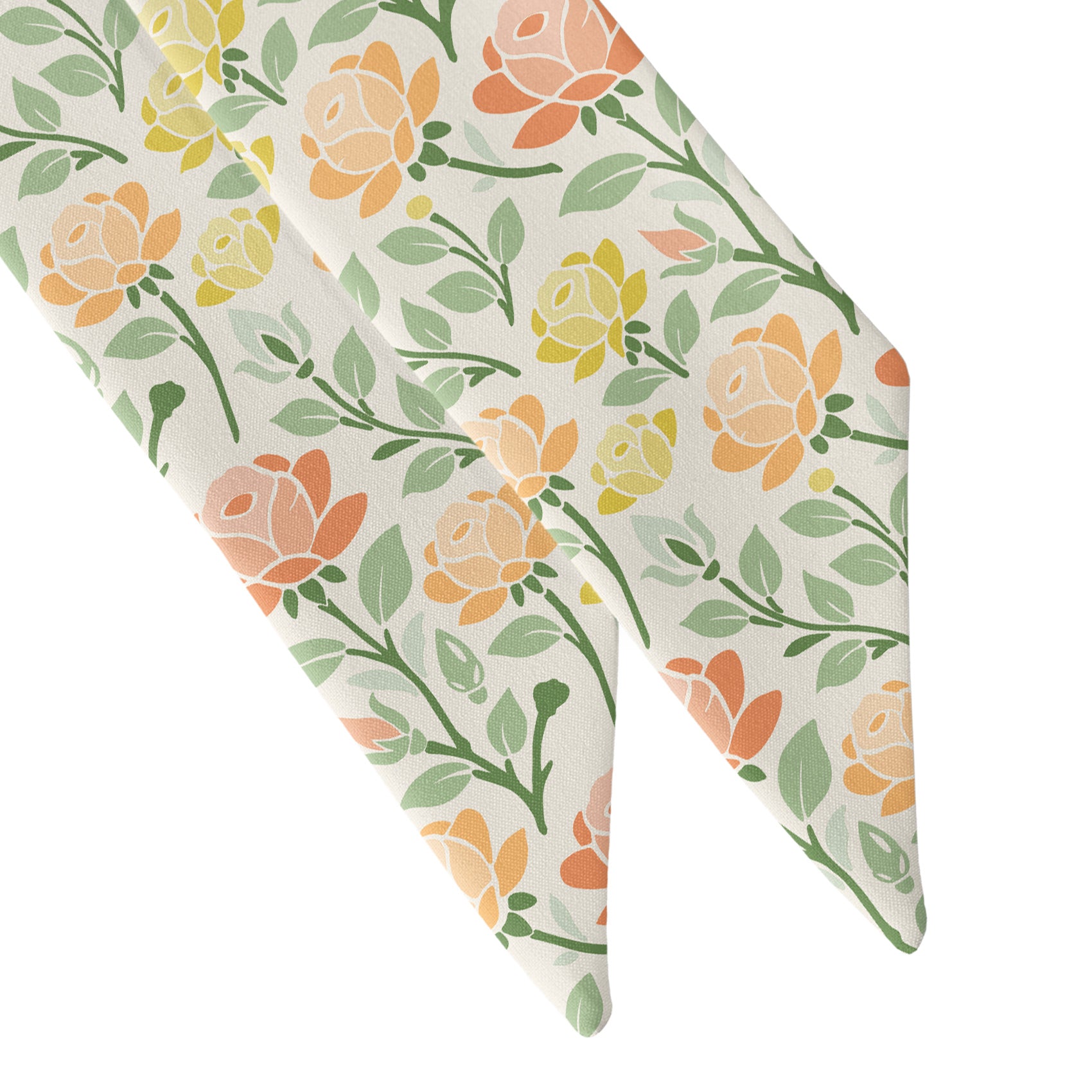 Midsummer Rose Hair Scarf - Scarf Tapered Ends - Knotty Tie Co.