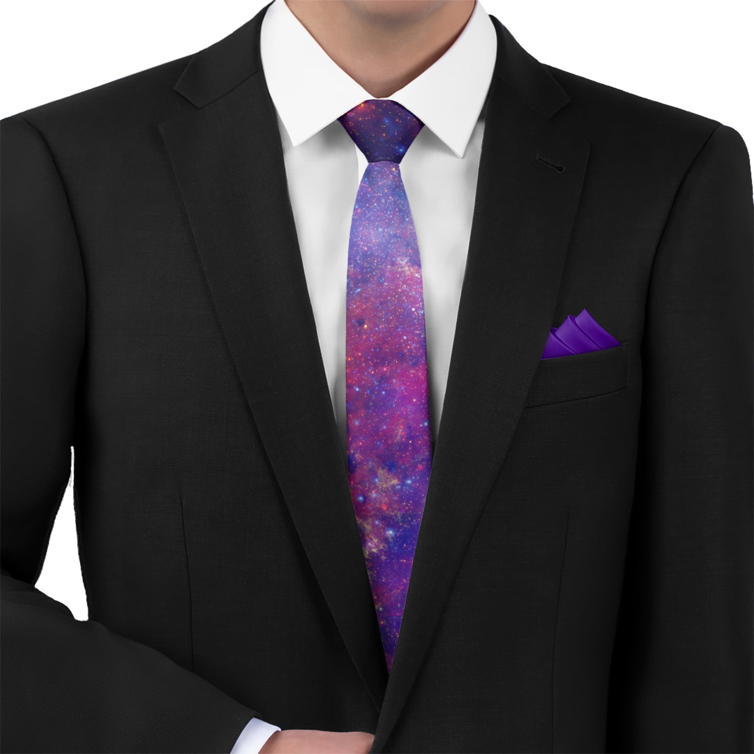 Milky Way Necktie - Matching Pocket Square - Knotty Tie Co.