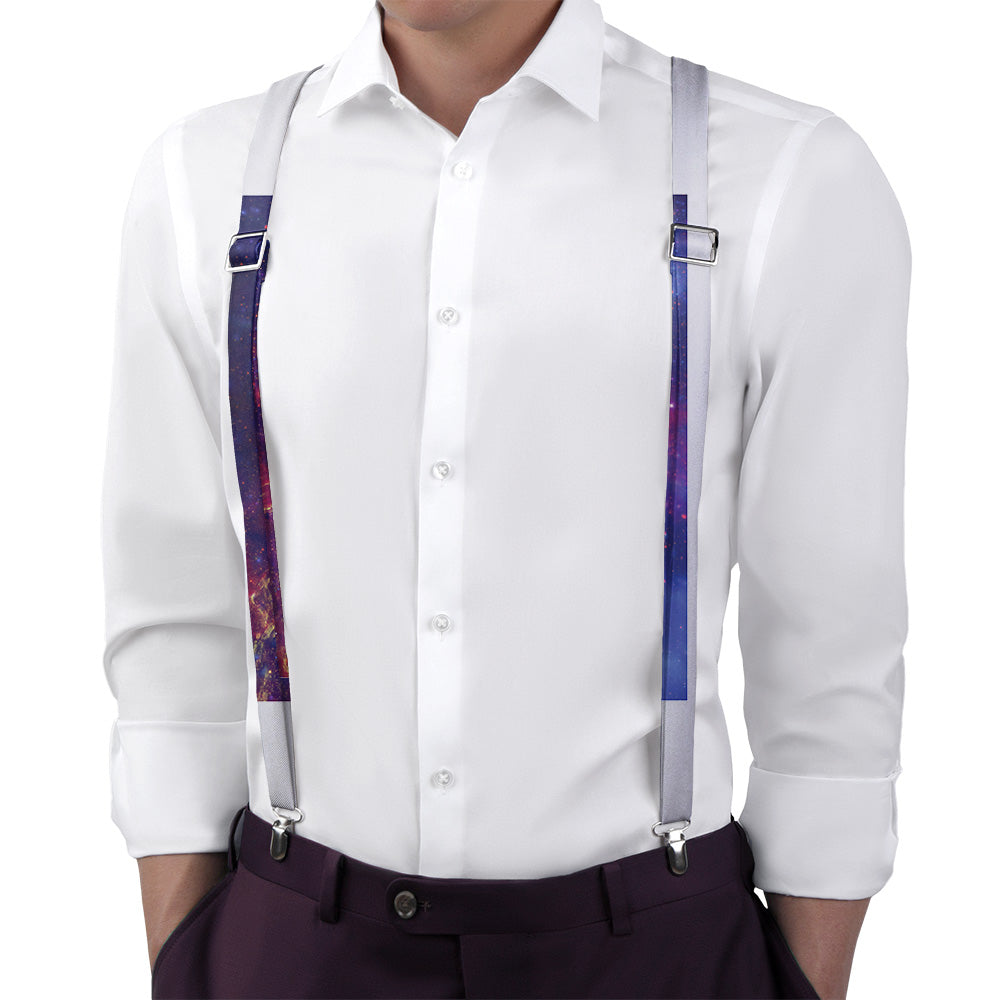 Milky Way Suspenders - On Model Back View - Knotty Tie Co.