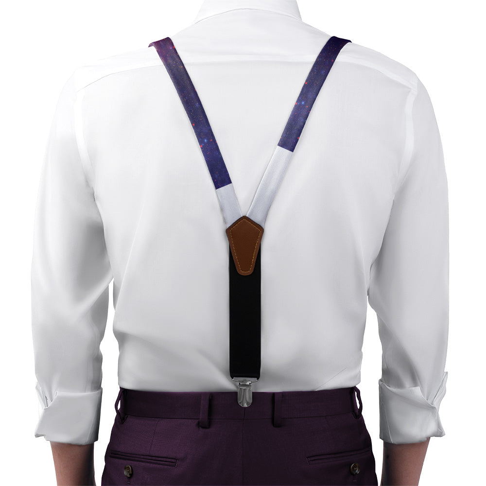 Milky Way Suspenders - On Model Front View - Knotty Tie Co.