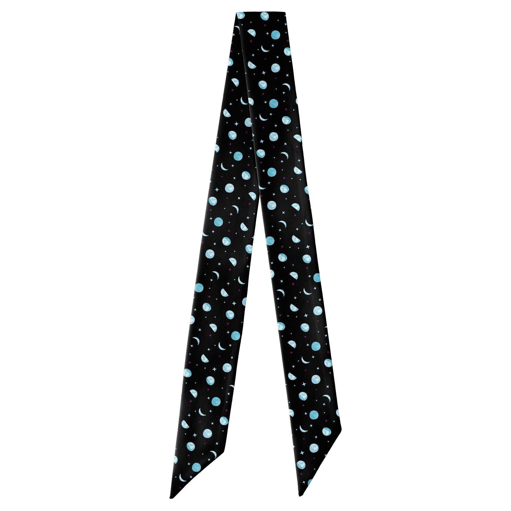 Mini Moons Space Hair Scarf - Full View of Hair Scarf - Knotty Tie Co.