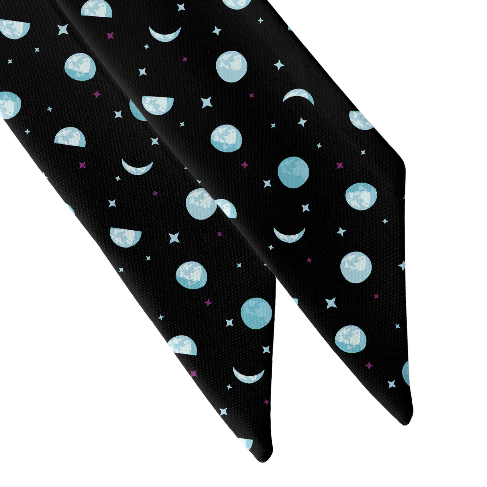 Mini Moons Space Hair Scarf - Scarf Tapered Ends - Knotty Tie Co.