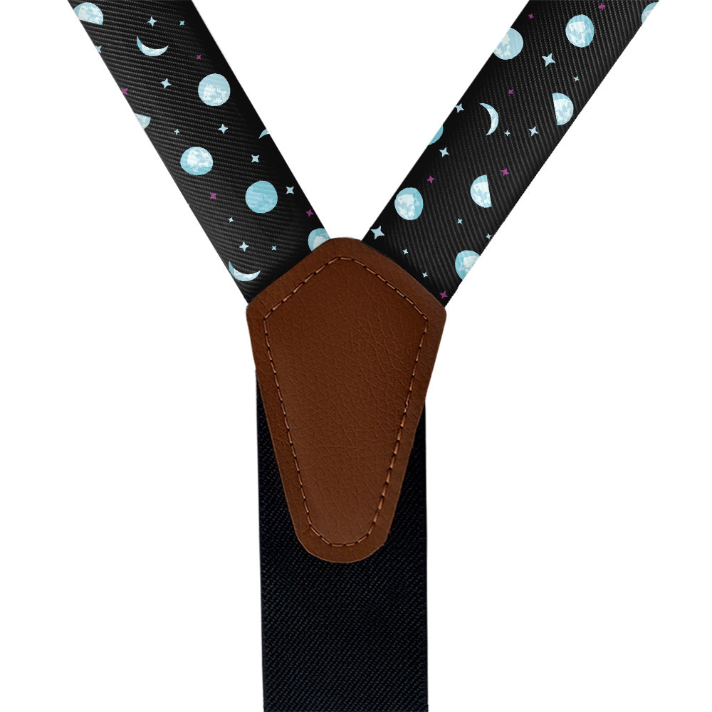 Mini Moons Space Suspenders - Vegan Leather Y-Back - Knotty Tie Co.