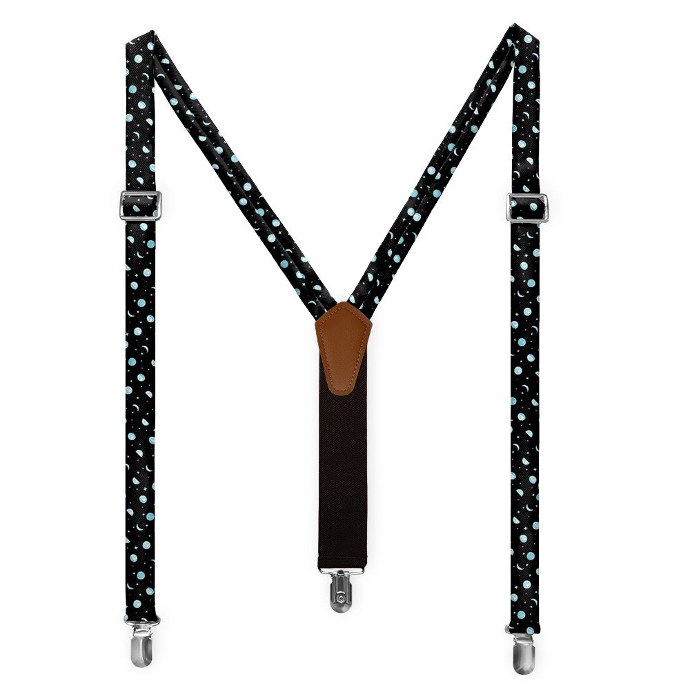 Mini Moons Space Suspenders - Full Front View - Knotty Tie Co.