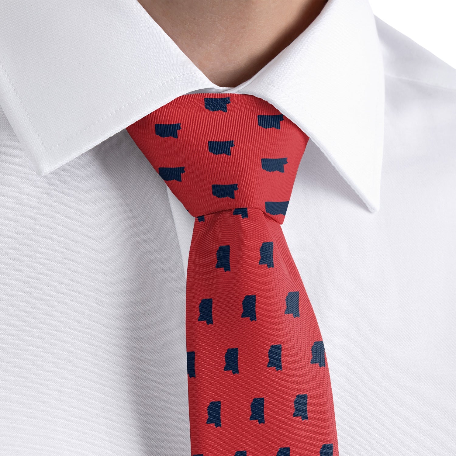 Mississippi State Outline Necktie - Dress Shirt - Knotty Tie Co.