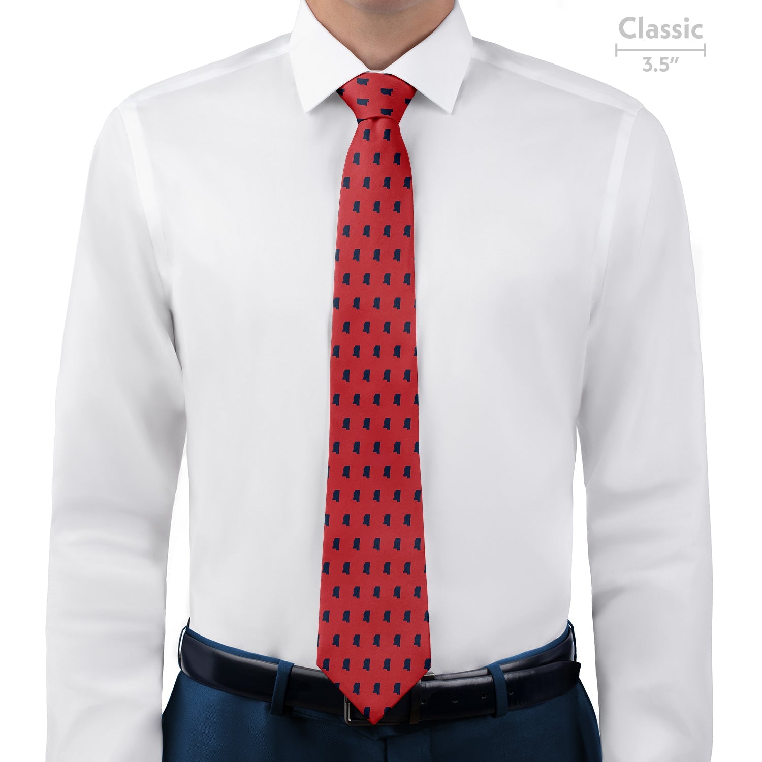 Mississippi State Outline Necktie - Classic - Knotty Tie Co.
