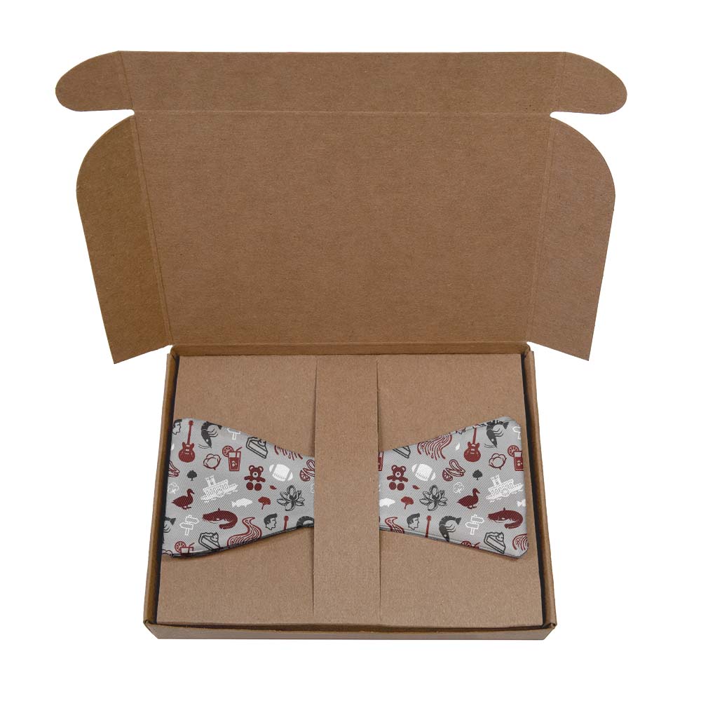 Mississippi State Heritage Bow Tie- Kraft Gift Box Packaging - Knotty Tie Co.
