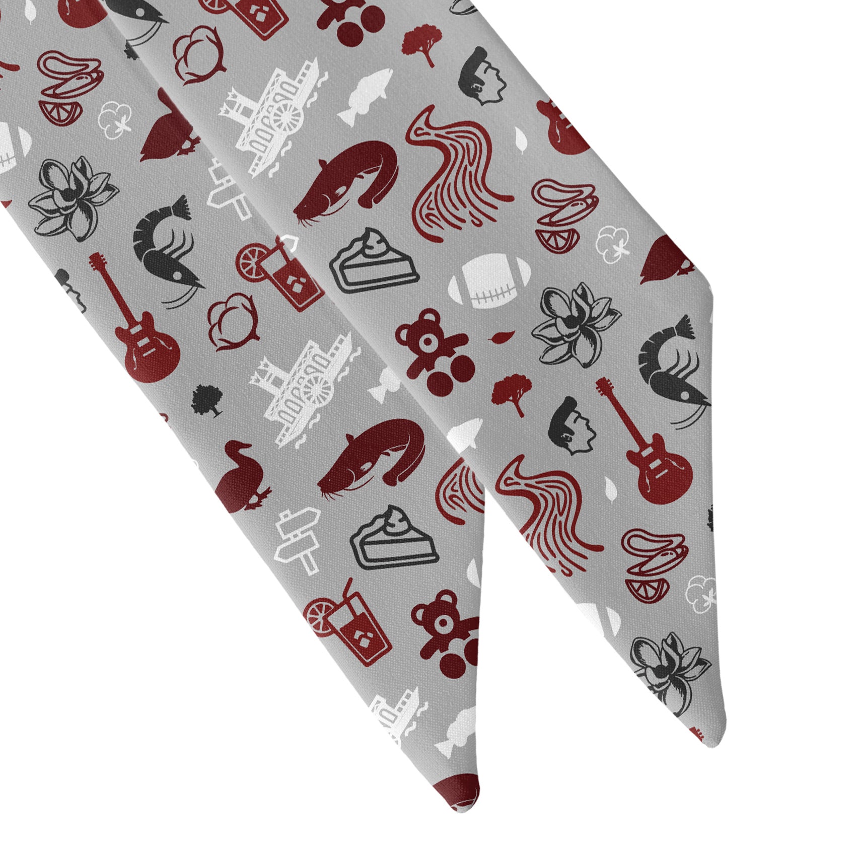 Mississippi State Heritage Hair Scarf - Scarf Tapered Ends - Knotty Tie Co.