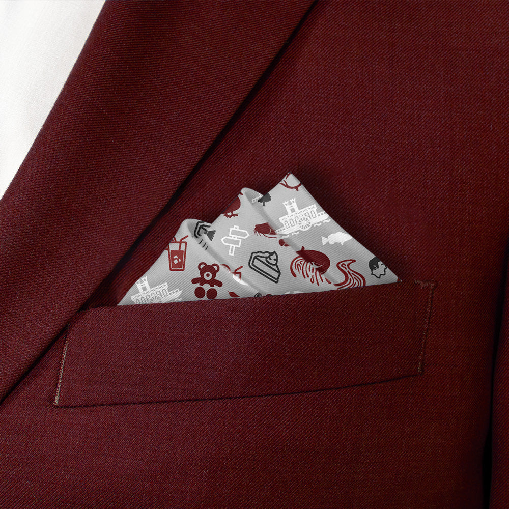 Mississippi State Heritage Pocket Square - Stairs Fold - Knotty Tie Co.