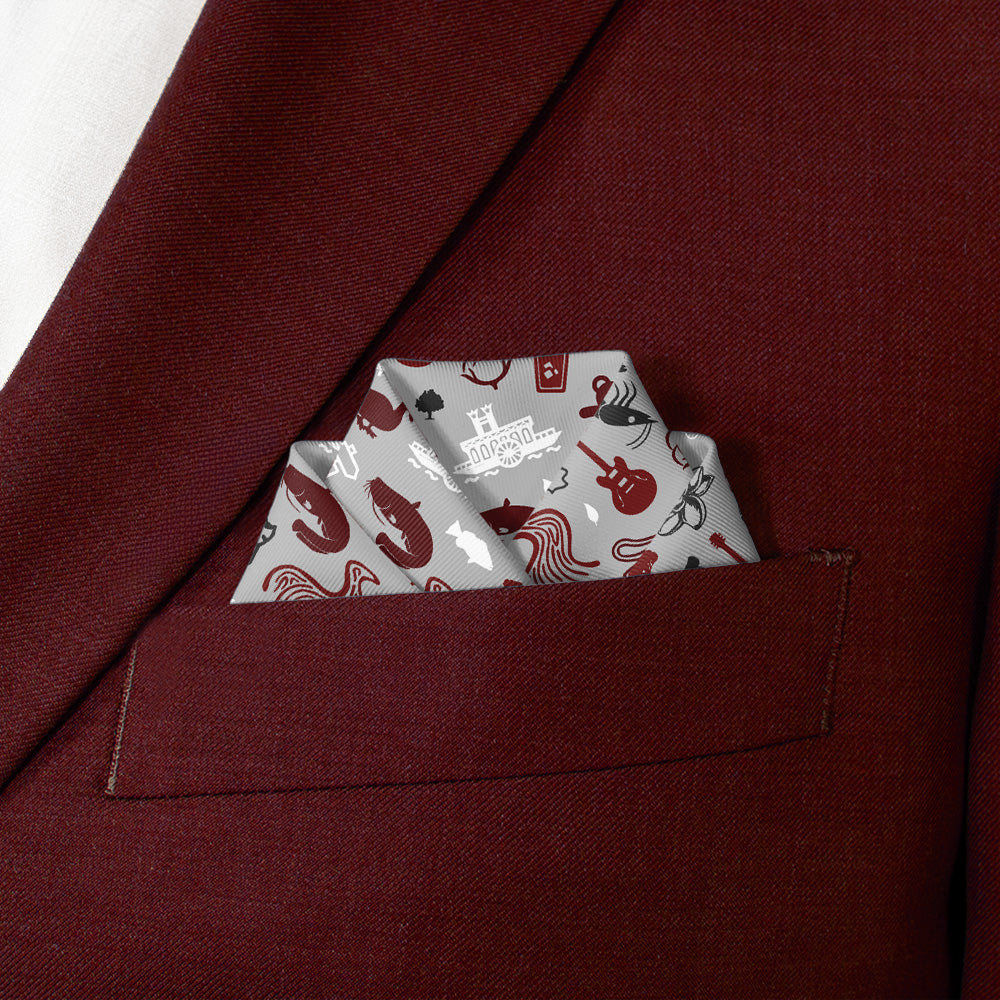 Mississippi State Heritage Pocket Square - Scalloped Fold - Knotty Tie Co.