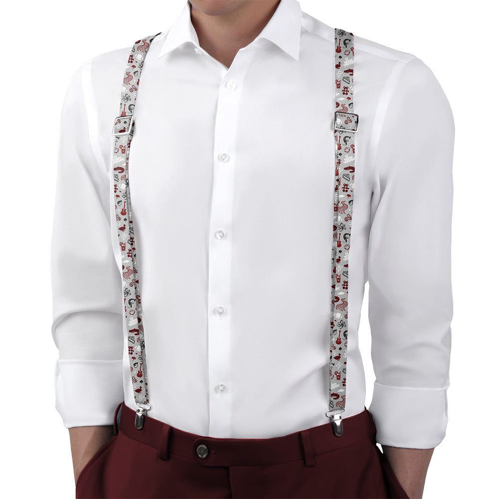 Mississippi State Heritage Suspenders - On Model Back View - Knotty Tie Co.