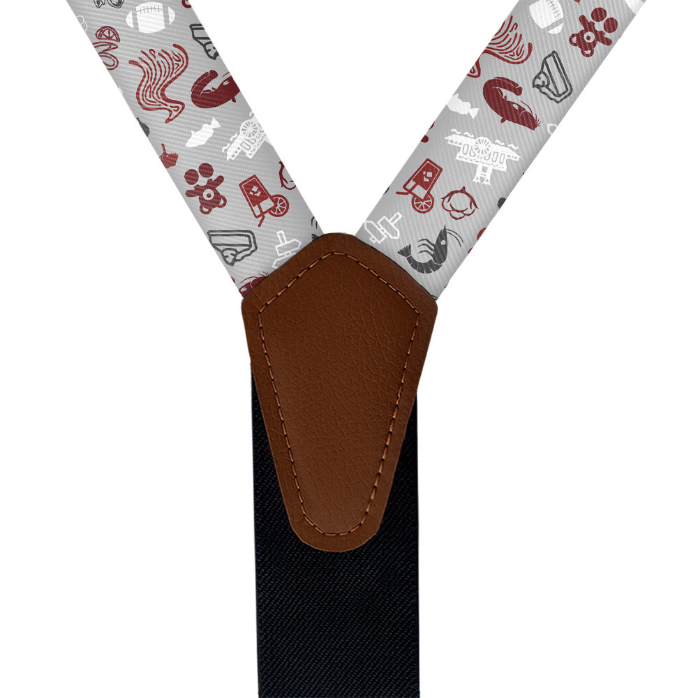 Mississippi State Heritage Suspenders - Vegan Leather Y-Back - Knotty Tie Co.