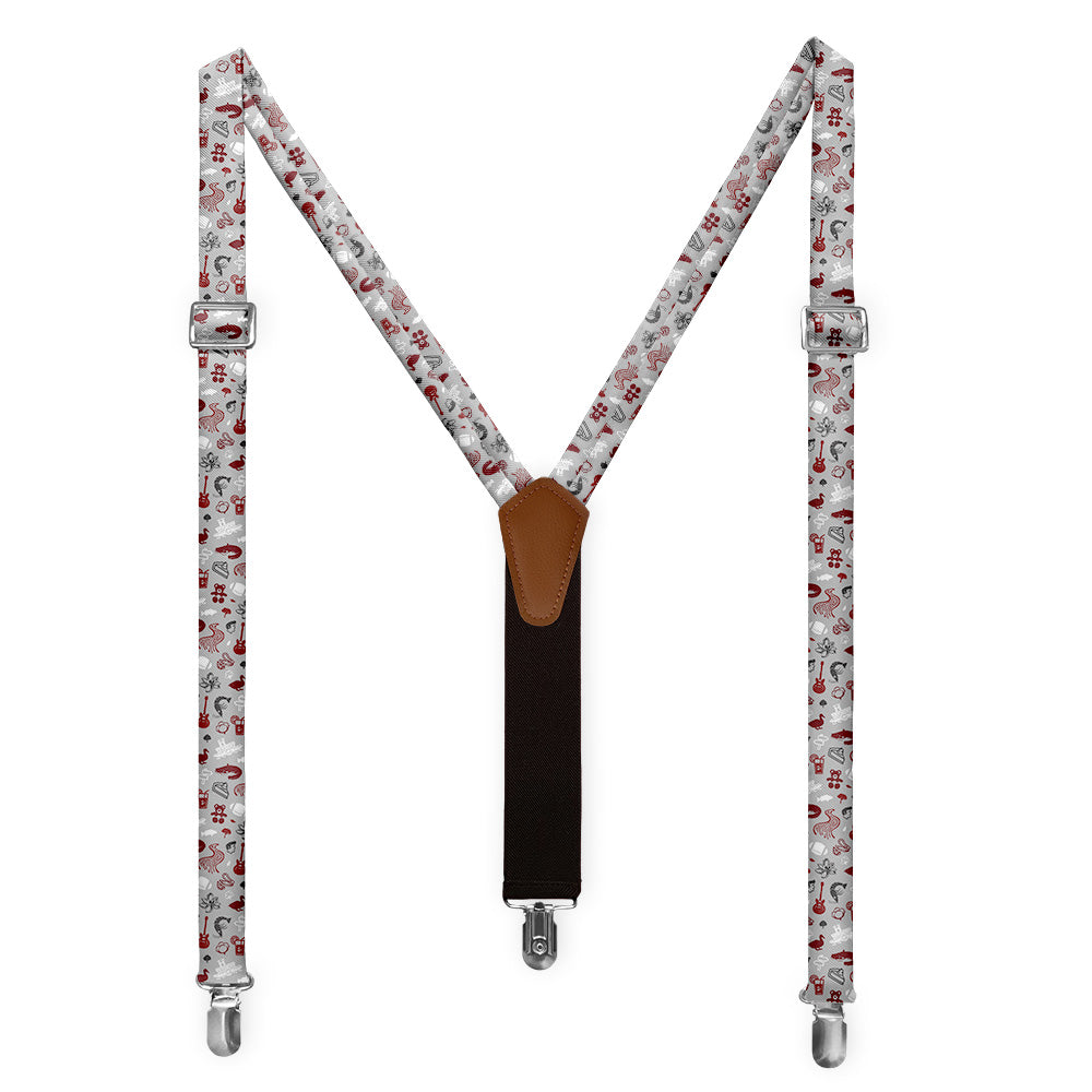 Mississippi State Heritage Suspenders - Full Front View - Knotty Tie Co.