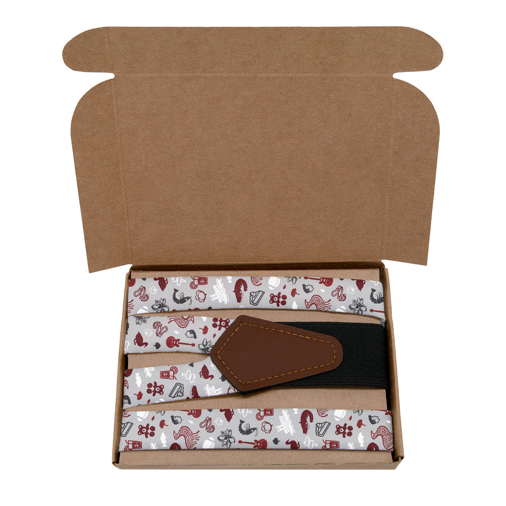 Mississippi State Heritage Suspenders - Kraft Gift Box Packaging - Knotty Tie Co.