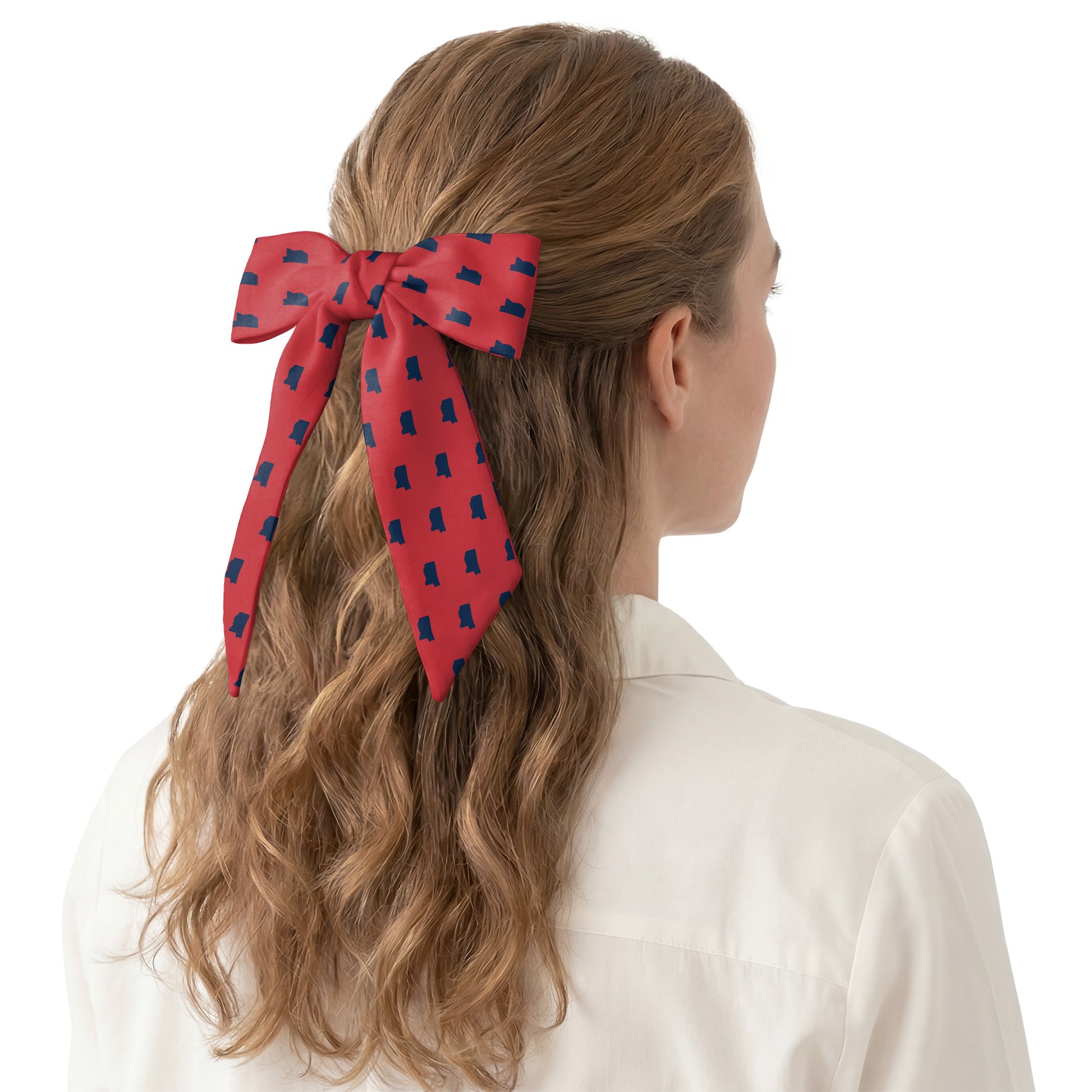 Mississippi State Outline Hair Scarf - Hair Scarf - Knotty Tie Co.