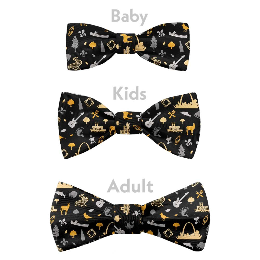 Missouri State Heritage Bow Tie - Bow Sizes - Knotty Tie Co.