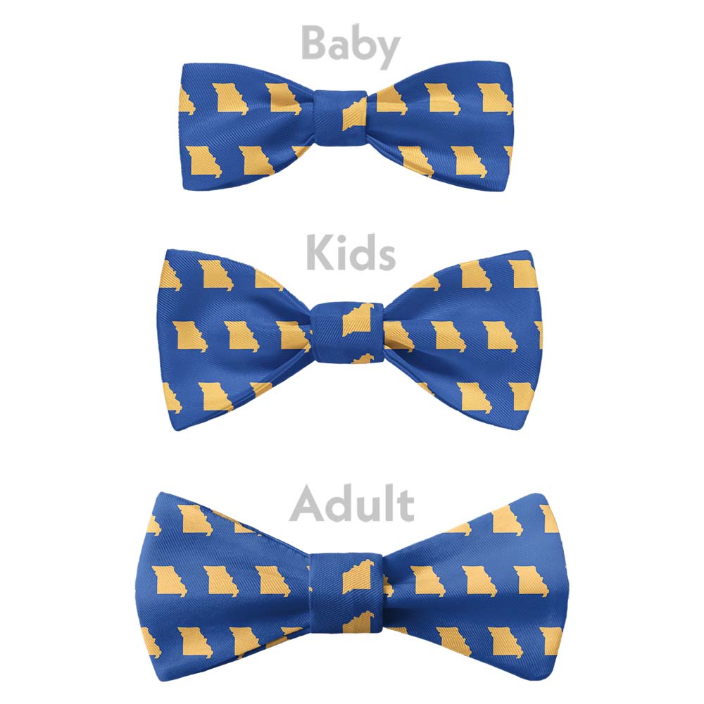 Missouri State Outline Bow Tie - Bow Sizes - Knotty Tie Co.