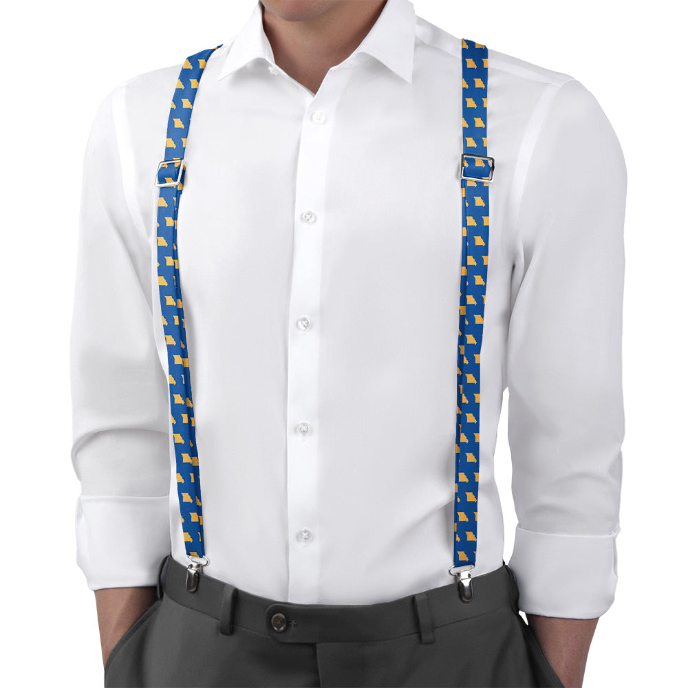 Missouri State Outline Suspenders - On Model Back View - Knotty Tie Co.