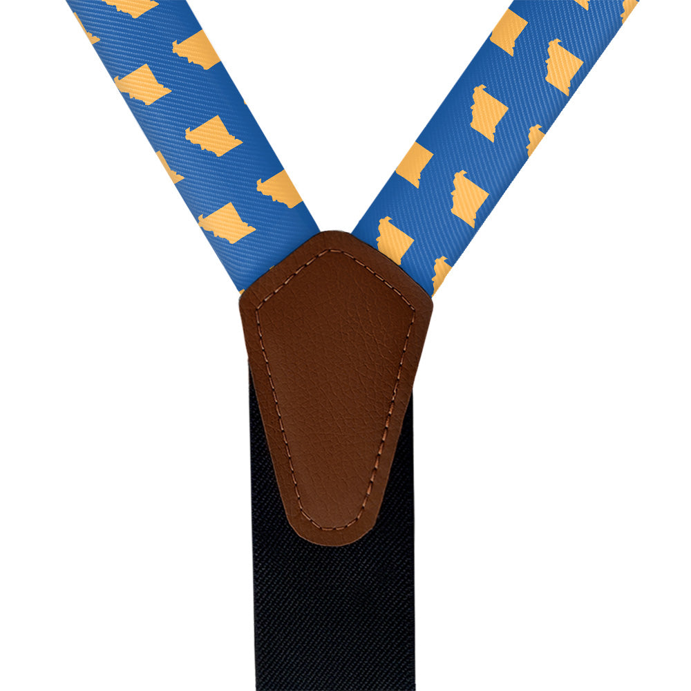 Missouri State Outline Suspenders - Vegan Leather Y-Back - Knotty Tie Co.