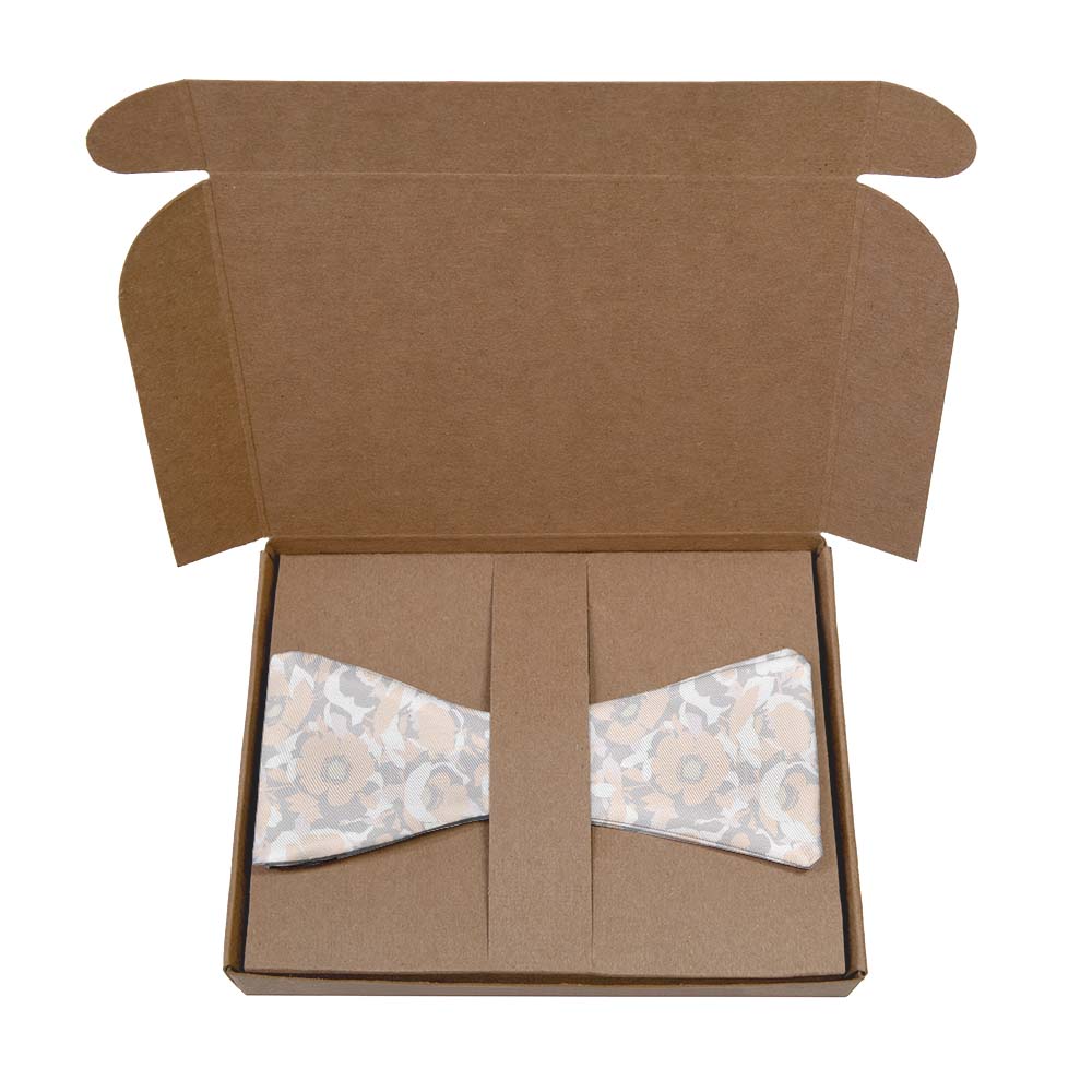 Mod Floral Bow Tie- Kraft Gift Box Packaging - Knotty Tie Co.