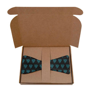 Mod Triangles Bow Tie- Kraft Gift Box Packaging - Knotty Tie Co.
