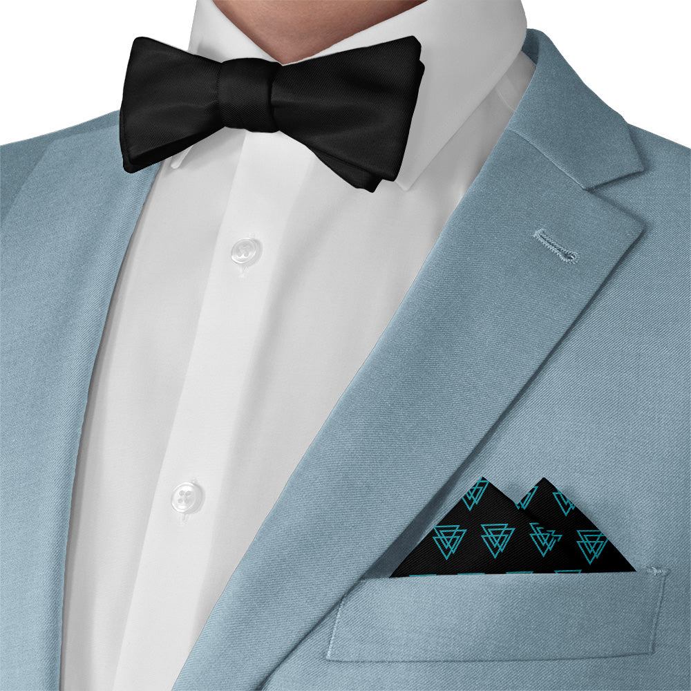 Mod Triangles Pocket Square - Matching Bow Tie - Knotty Tie Co.