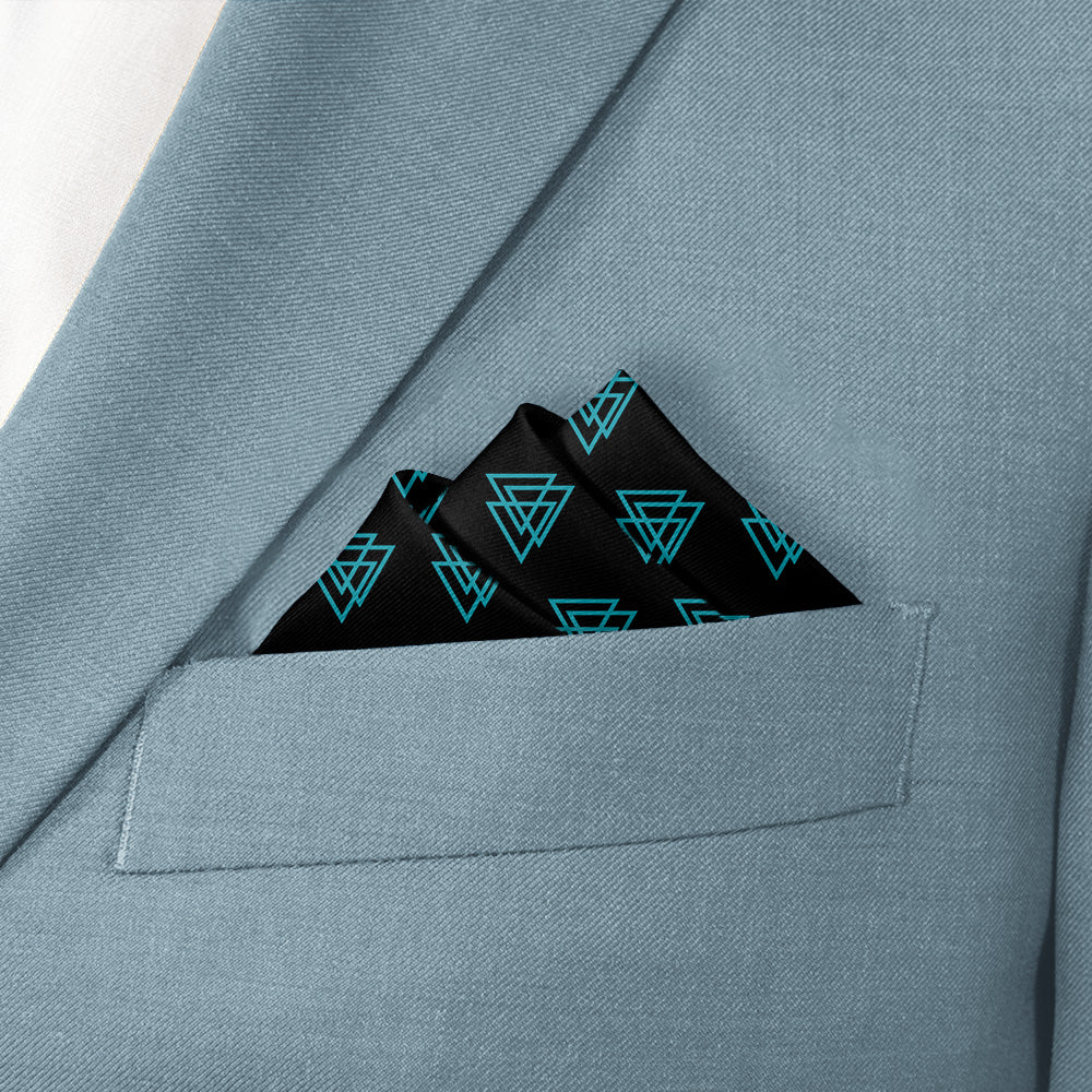 Mod Triangles Pocket Square - Stairs Fold - Knotty Tie Co.