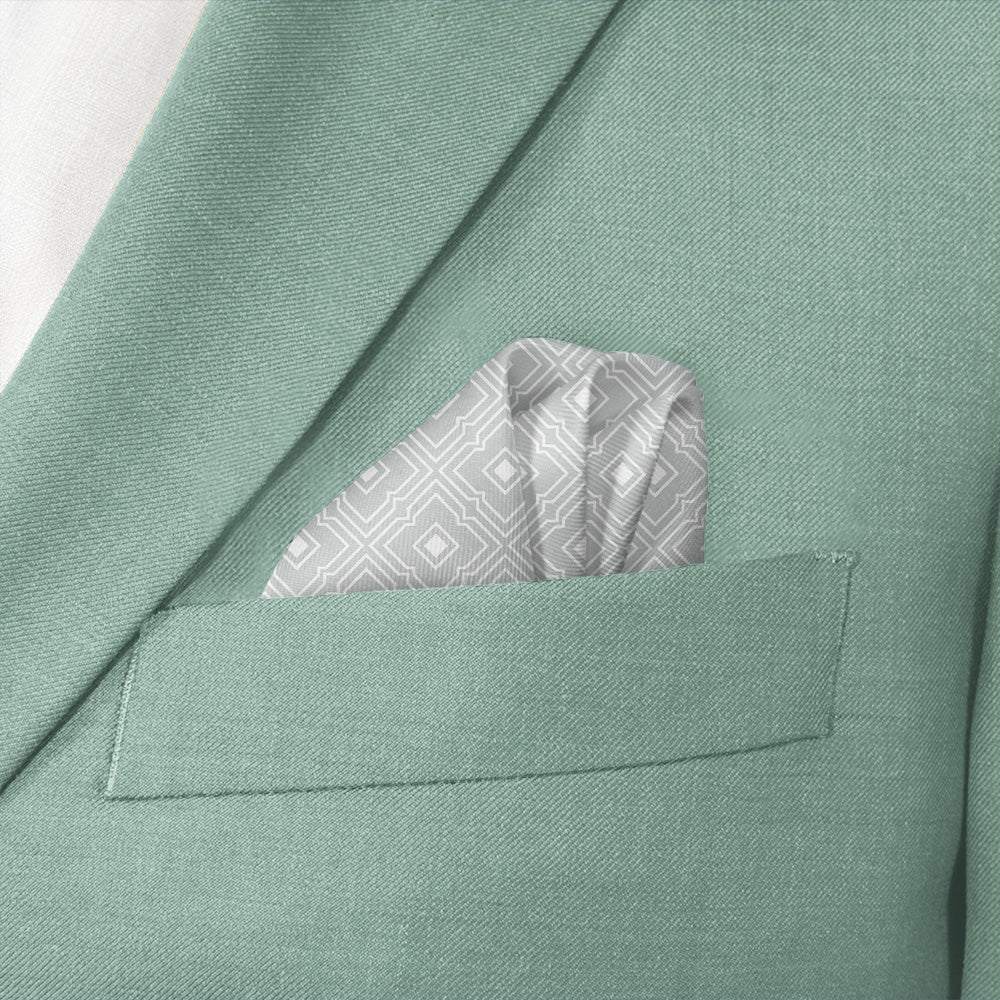 Monroe Geometric Pocket Square - Wave Fold - Knotty Tie Co.