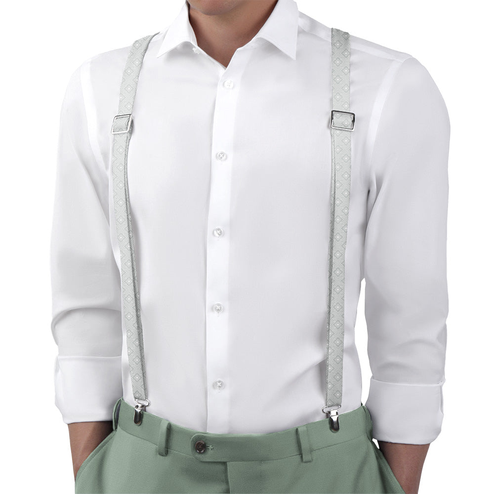Monroe Geometric Suspenders - On Model Back View - Knotty Tie Co.