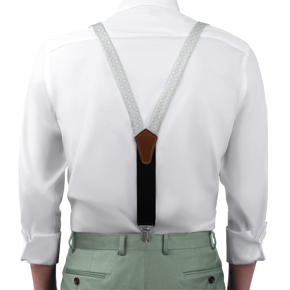 Monroe Geometric Suspenders - On Model Front View - Knotty Tie Co.