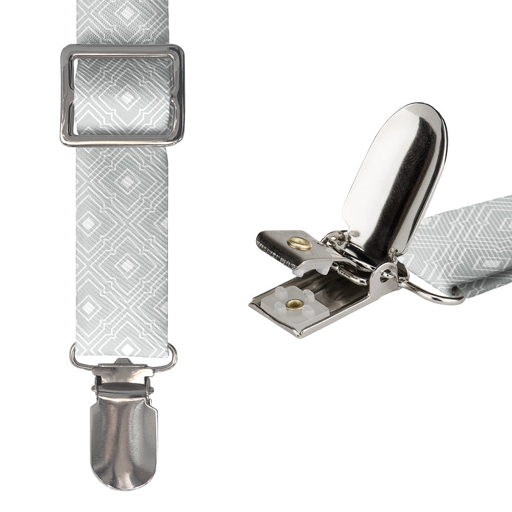 Monroe Geometric Suspenders - Hardware and Strap - Knotty Tie Co.