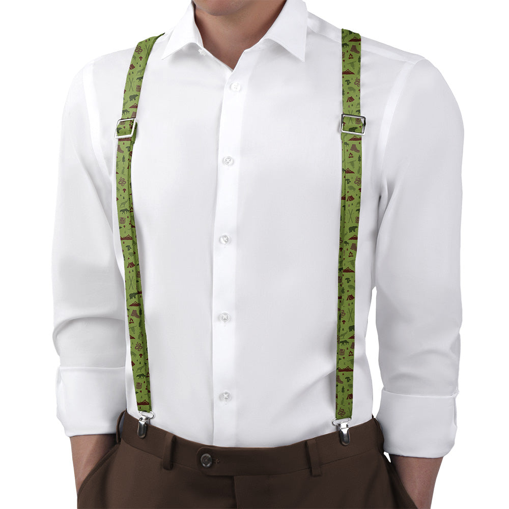 Montana State Heritage Suspenders - On Model Back View - Knotty Tie Co.