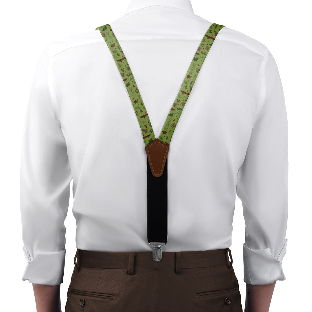 Montana State Heritage Suspenders - On Model Front View - Knotty Tie Co.