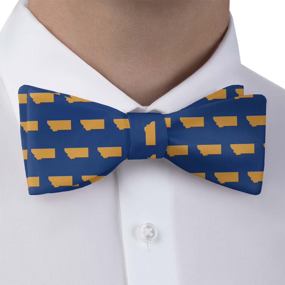 Montana State Outline Bow Tie - Bow Tie with Dress Shirt - Knotty Tie Co.