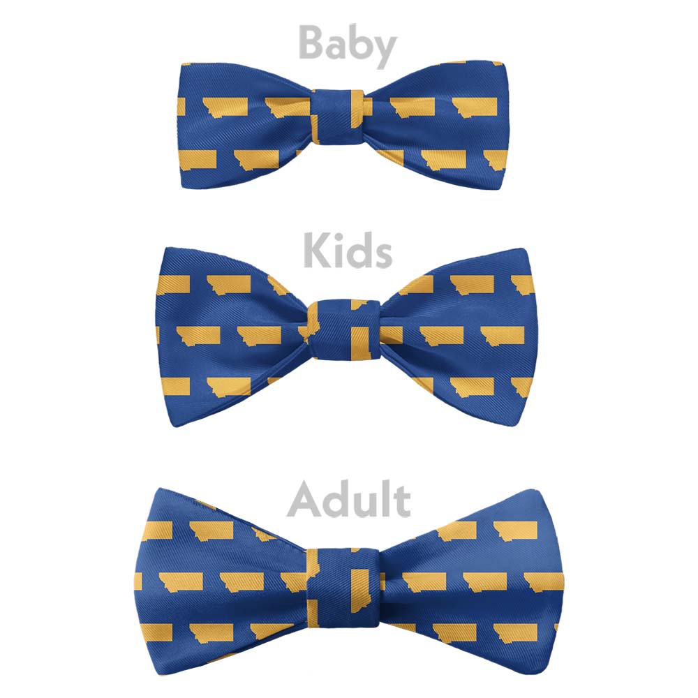 Montana State Outline Bow Tie - Bow Sizes - Knotty Tie Co.