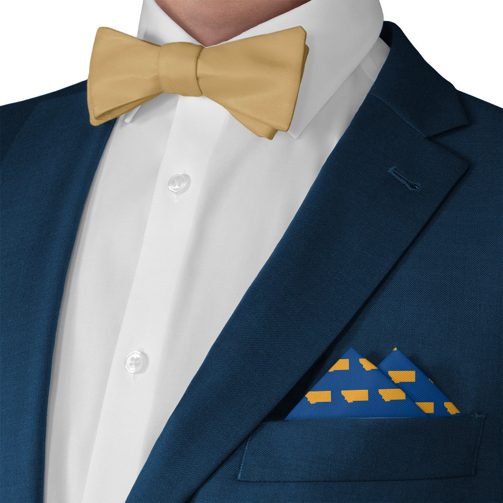 Montana State Outline Pocket Square - Matching Bow Tie - Knotty Tie Co.