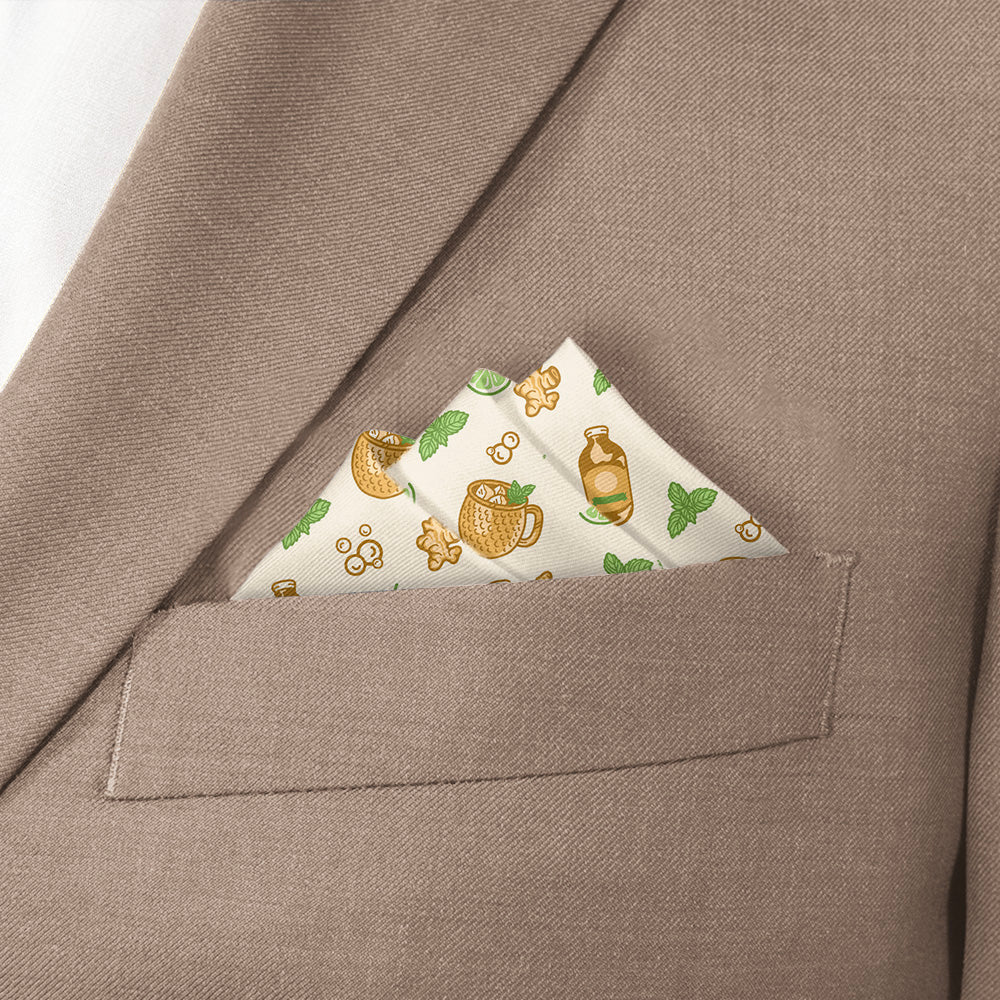 Moscow Mule Pocket Square - Stairs Fold - Knotty Tie Co.