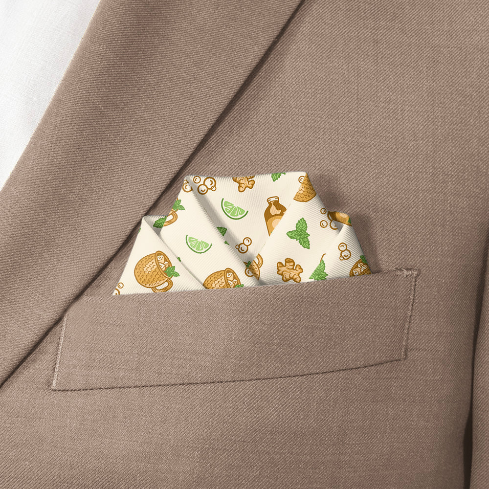 Moscow Mule Pocket Square - Scalloped Fold - Knotty Tie Co.