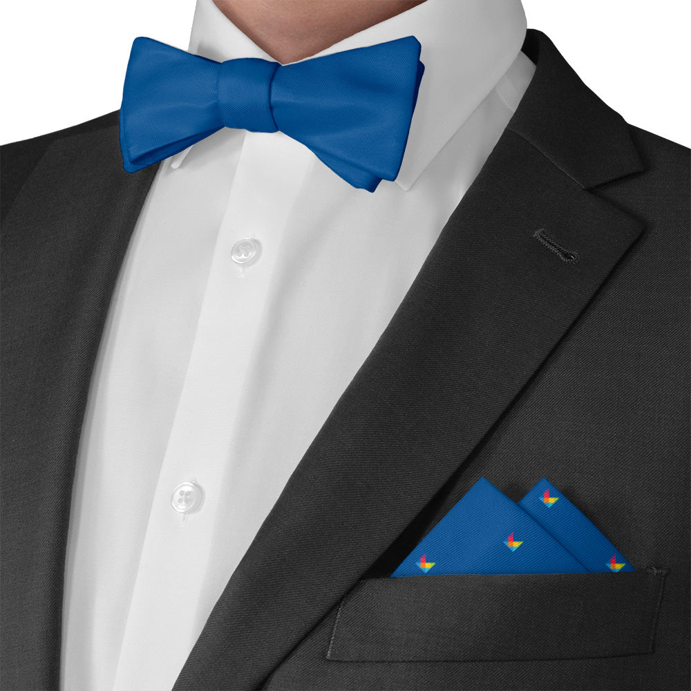 Sample Pocket Square - peak fold with bow tie - Knotty Tie Co.