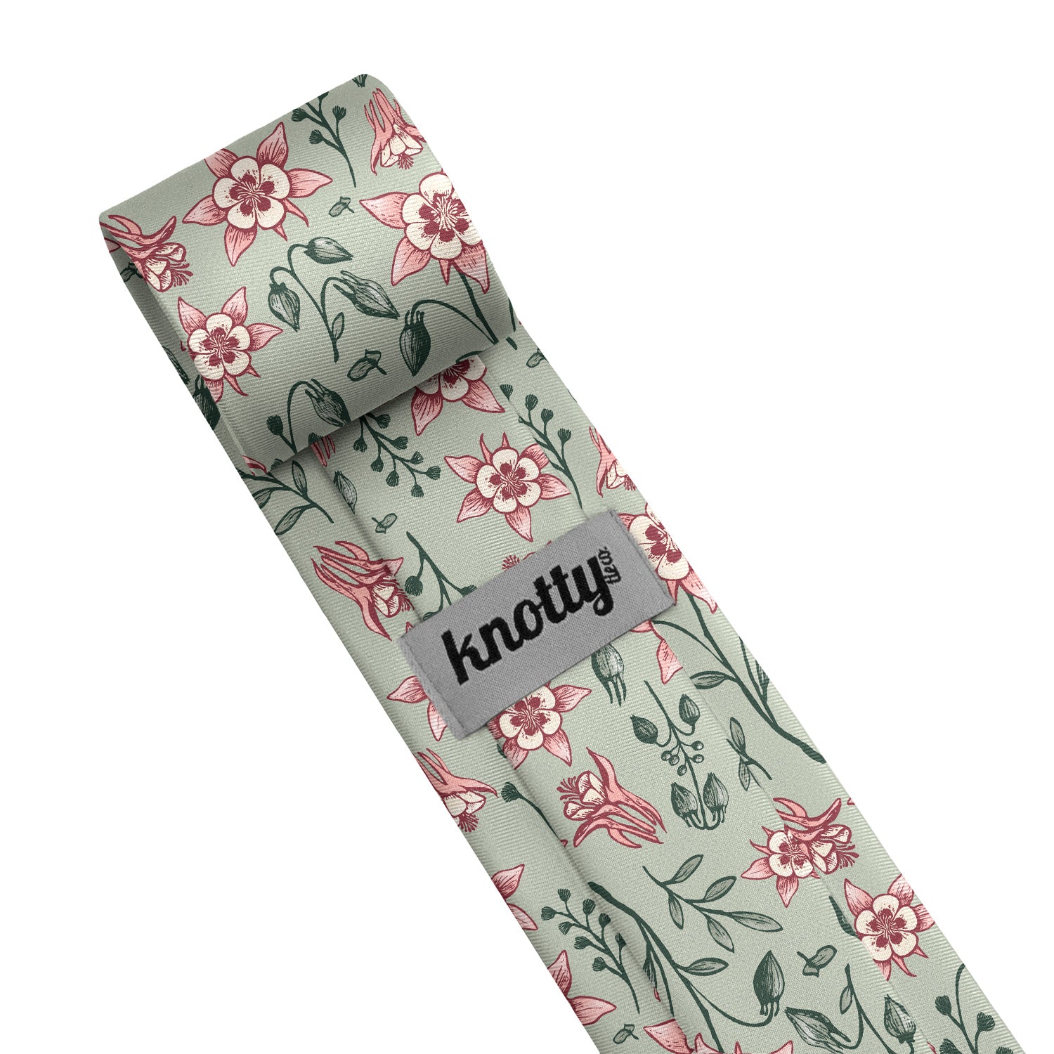 Mountain Columbine Necktie - Tag - Knotty Tie Co.