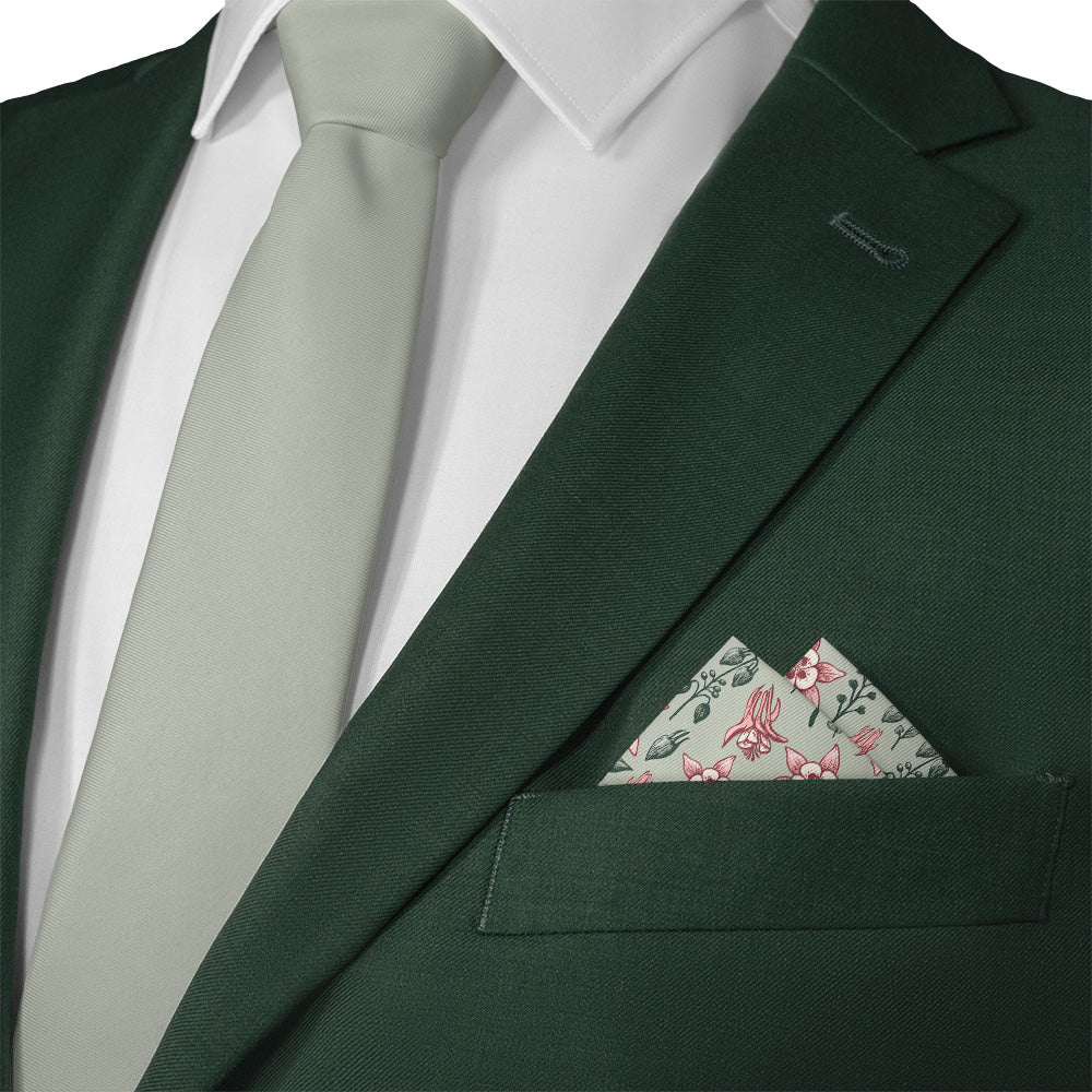 Mountain Columbine Pocket Square - Matching Necktie - Knotty Tie Co.