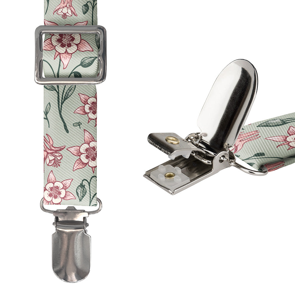 Mountain Columbine Suspenders - Hardware and Strap - Knotty Tie Co.