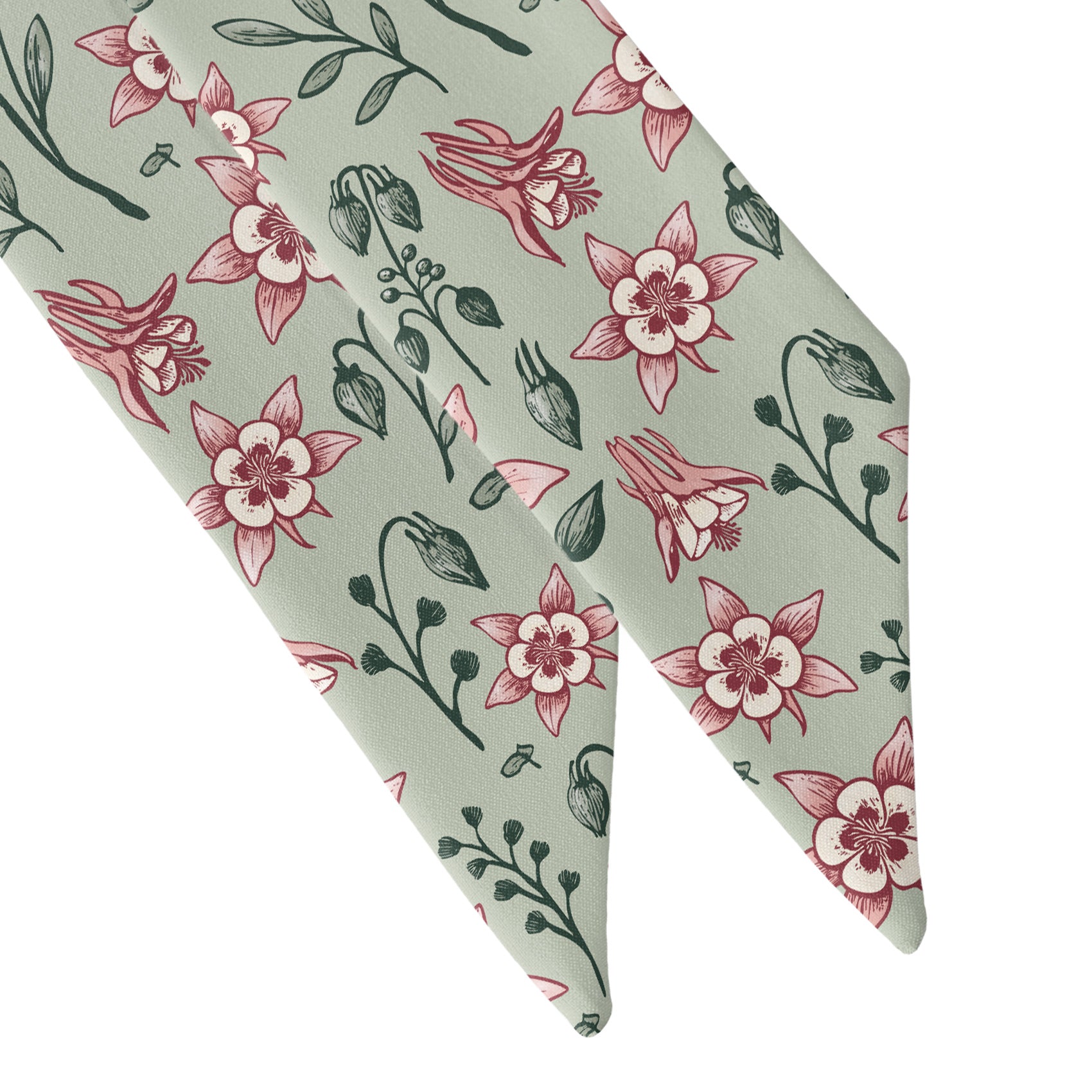 Mountain Columbine Hair Scarf - Scarf Tapered Ends - Knotty Tie Co.