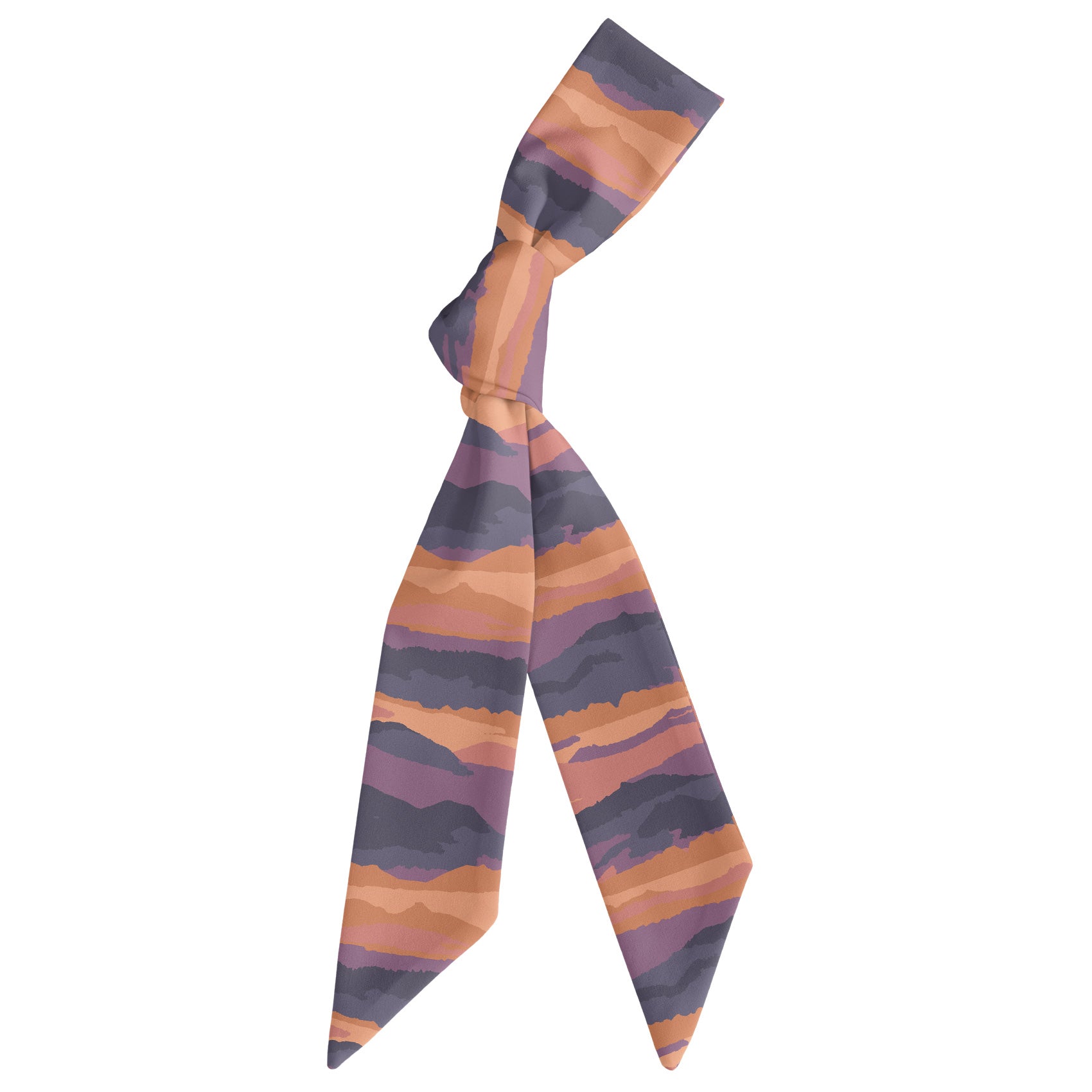 Mountain Sunset Hair Scarf - Scarf Tied Into Knot - Knotty Tie Co.