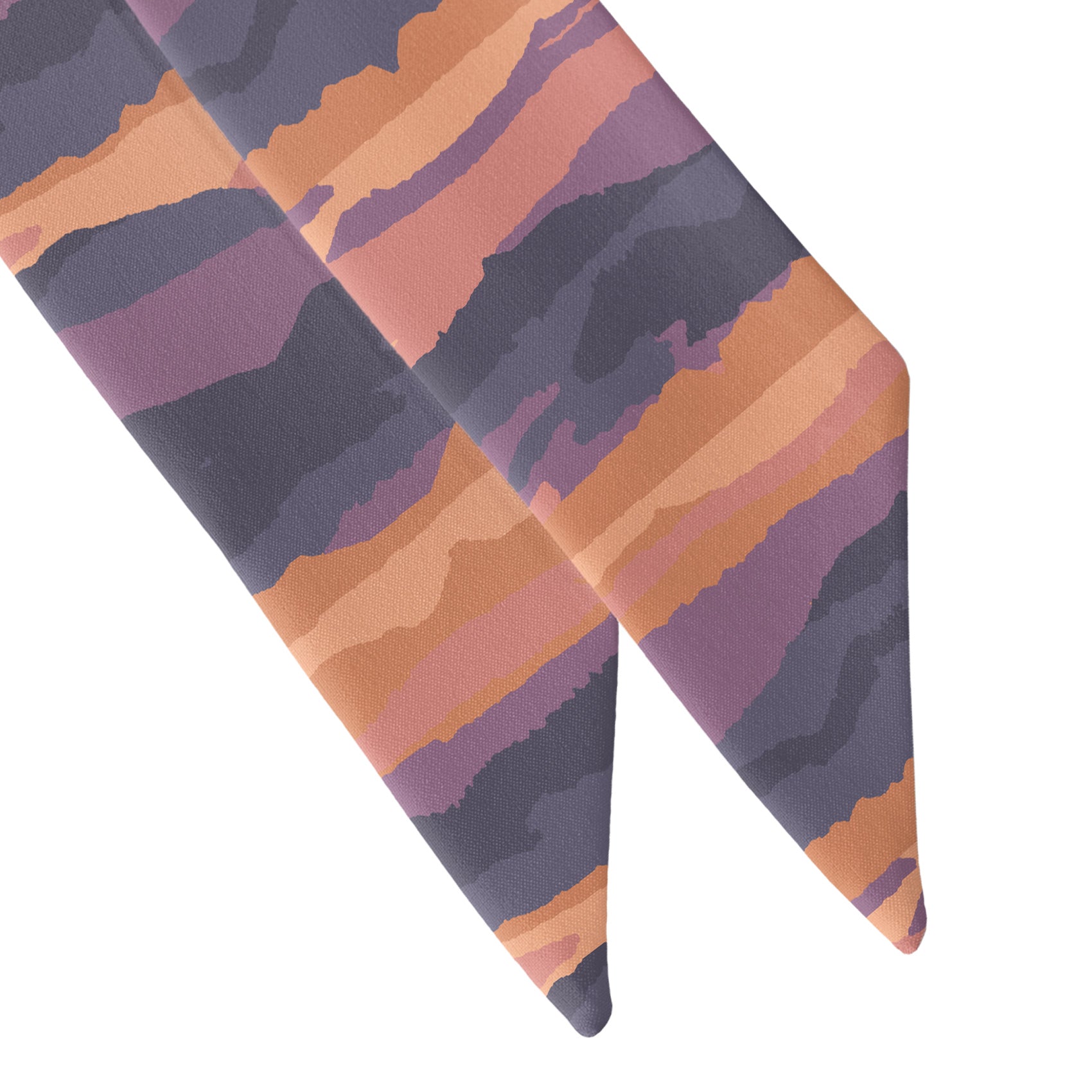 Mountain Sunset Hair Scarf - Scarf Tapered Ends - Knotty Tie Co.