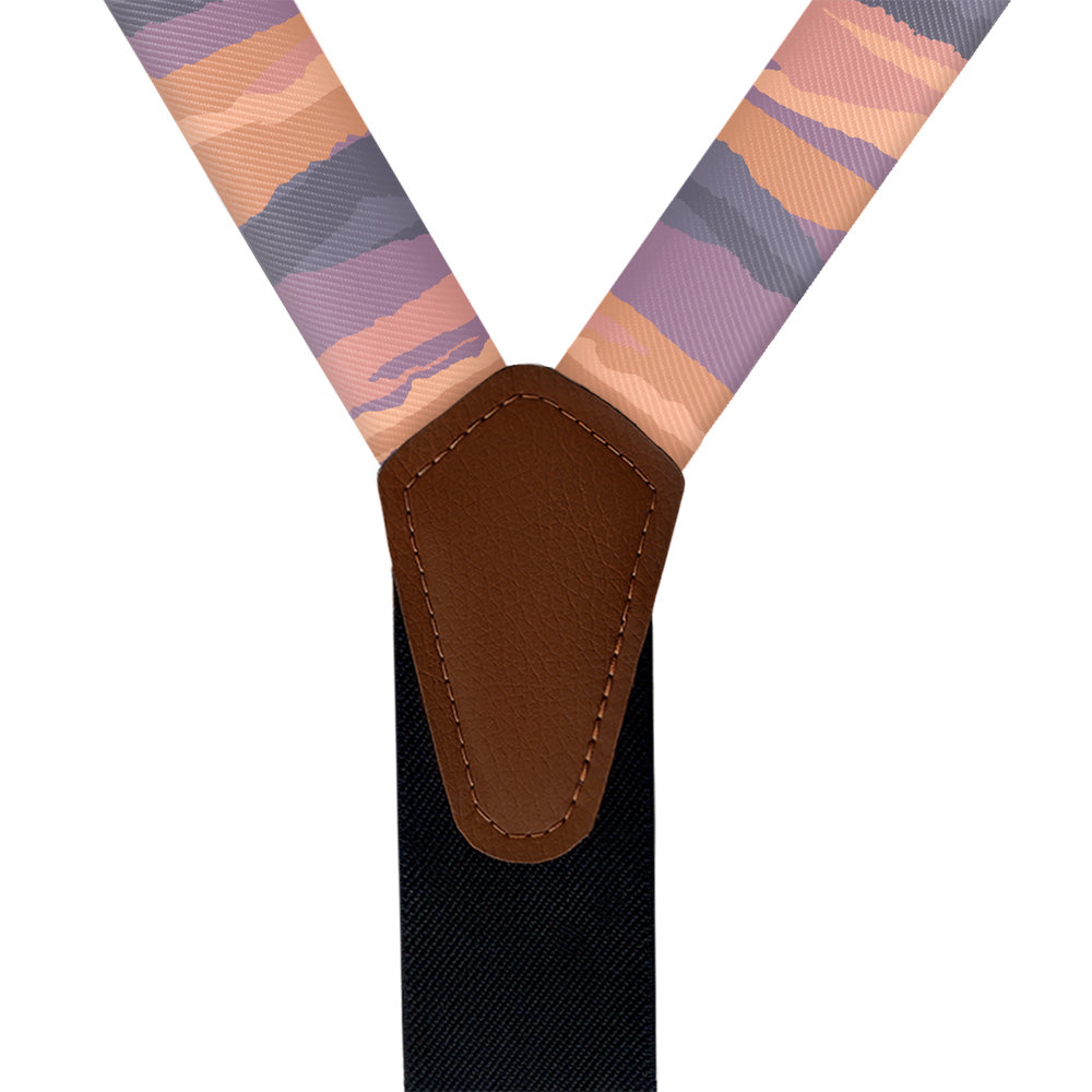 Mountain Sunset Suspenders - Vegan Leather Y-Back - Knotty Tie Co.